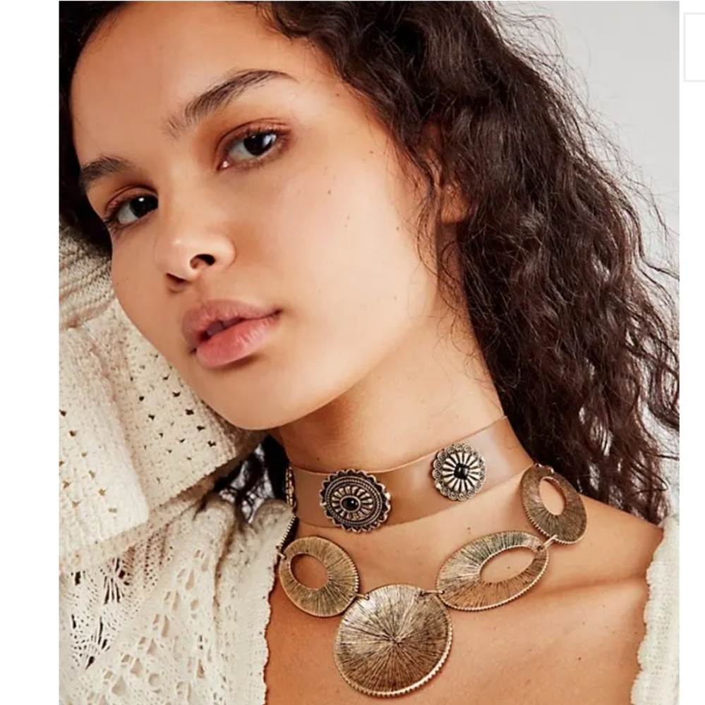 NWT Free People Vincent Choker in Brass Bohemian Boho